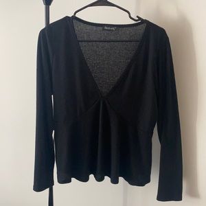 Black v-neck sweater